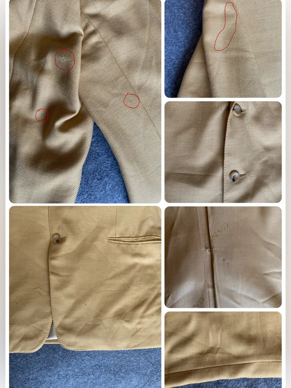 VTG Canali Yellow Single-Breasted Wool Blend Italian Blazer 54R Old Money Preppy